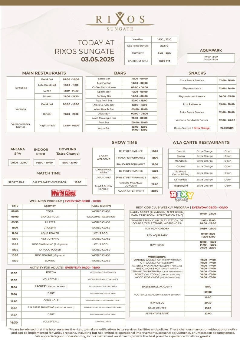 Фото отеля RIXOS SUNGATE THE LAND OF LEGENDS FREE ACCESS